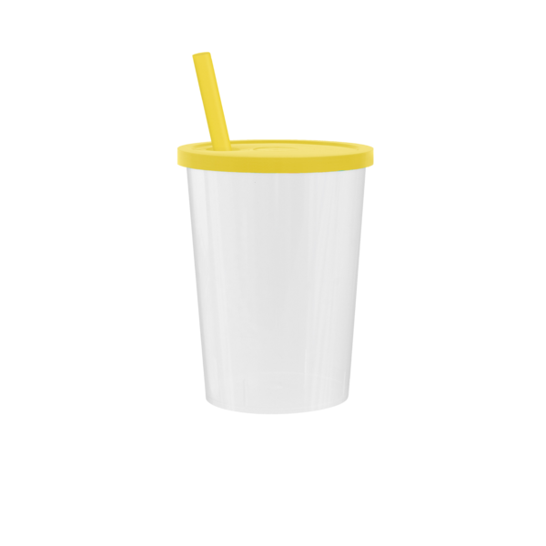 12 oz Inmold Cup with Lid and Straw