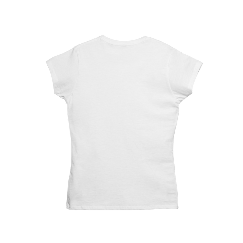 Camiseta de mujer con cuello redondo 100 % algodón peinado