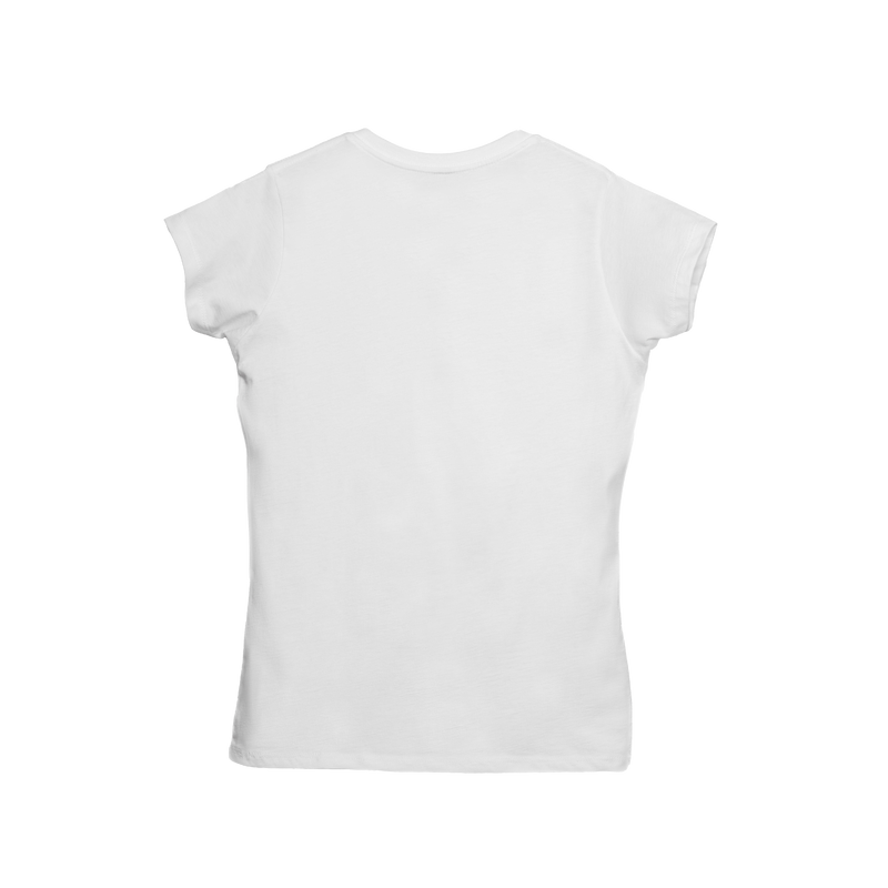 Camiseta de mujer con cuello en V 100 % algodón peinado 