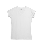 100% Combed Cotton V-Neck Women  T-Shirt