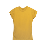 Camiseta de mujer con cuello redondo y mezcla de tres capas