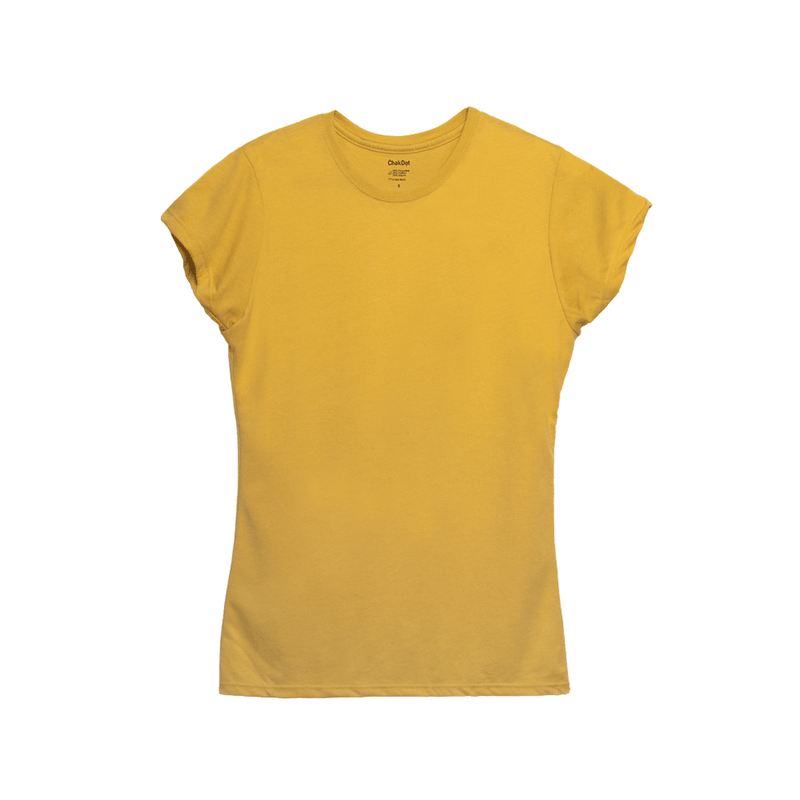 Camiseta de mujer con cuello redondo y mezcla de tres capas