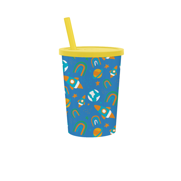 12 oz Inmold Cup with Lid and Straw