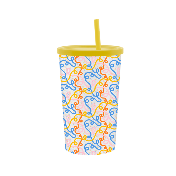 32 oz Inmold Lid & Straw Party Cup